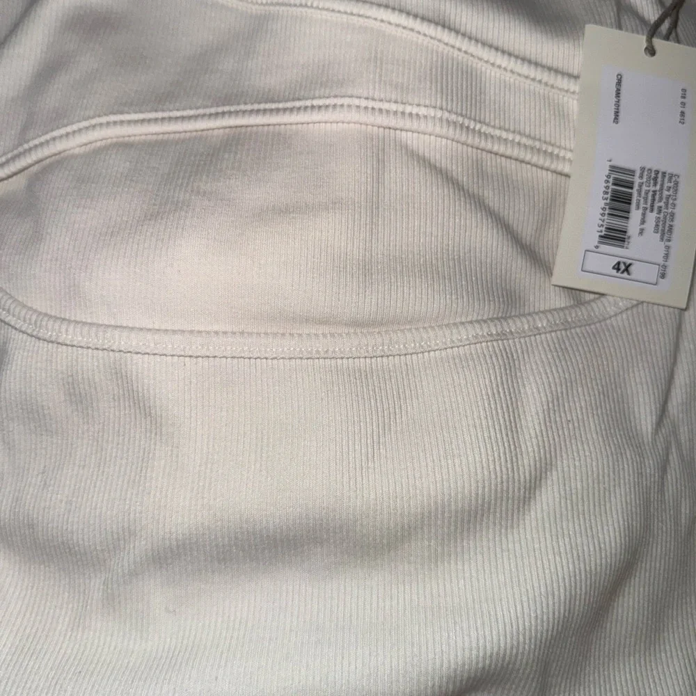 White Ribbed Top - Picture 1 of 5
